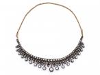Antique convertible diamond set fringe necklace/tiara in silver and 18kt yellow gold