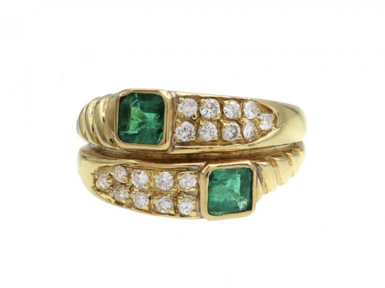 emerald ring, emerald and diamond ring