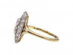 Art Deco diamond marquise shape plaque ring in 18kt yellow gold
