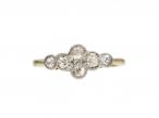 Edwardian six stone diamond cluster ring in platinum and gold