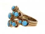1960s turquoise open spray ring in 14kt yellow gold