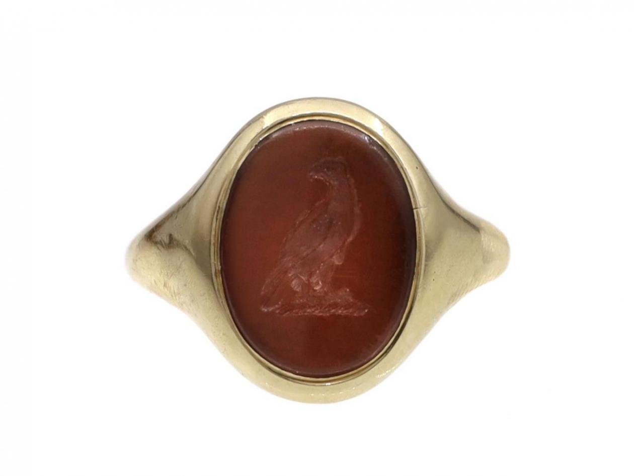 Antique Signet Ring, Carnelian ring, intaglio,