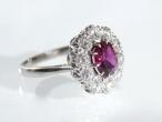 Vintage Thai ruby and diamond coronet cluster ring