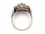 Antique 1.70ct centre diamond coronet cluster ring in yellow gold