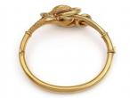Antique Hollow Gold Knot Hinged Bangle in 18kt Yellow Gold