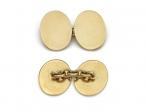 Heavy 18kt yellow gold double oval cufflinks