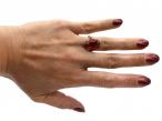 Vintage synthetic ruby dress ring in 9kt yellow gold