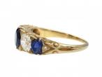 Victorian carved sapphire and diamond five stone ring