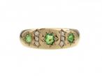 Victorian demantoid garnet and diamond gypsy ring