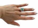 Vintage 3.20ct Colombian emerald and diamond cluster ring