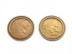 Vintage 1970s sovereign coin cufflinks in yellow gold.