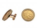Vintage 1970s Sovereign Coin Cufflinks in Yellow Gold
