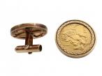 Vintage 1970s sovereign coin cufflinks in yellow gold.