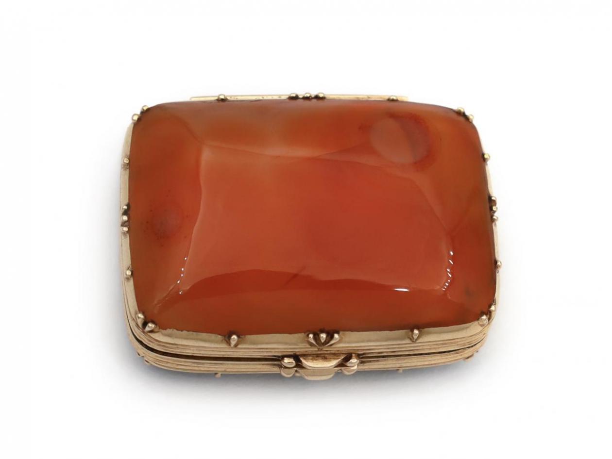 Georgian Yellow Gold Carnelian & Banded Agate Vinaigrette