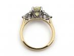 Brilliant Cut Oval Yellow Diamond & Diamond Three Stone Engagement Ring in 18kt Gold