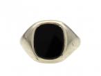 vintage white gold and onyx signet ring,