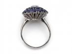 1960s diamond and sapphire double row circular cluster ring