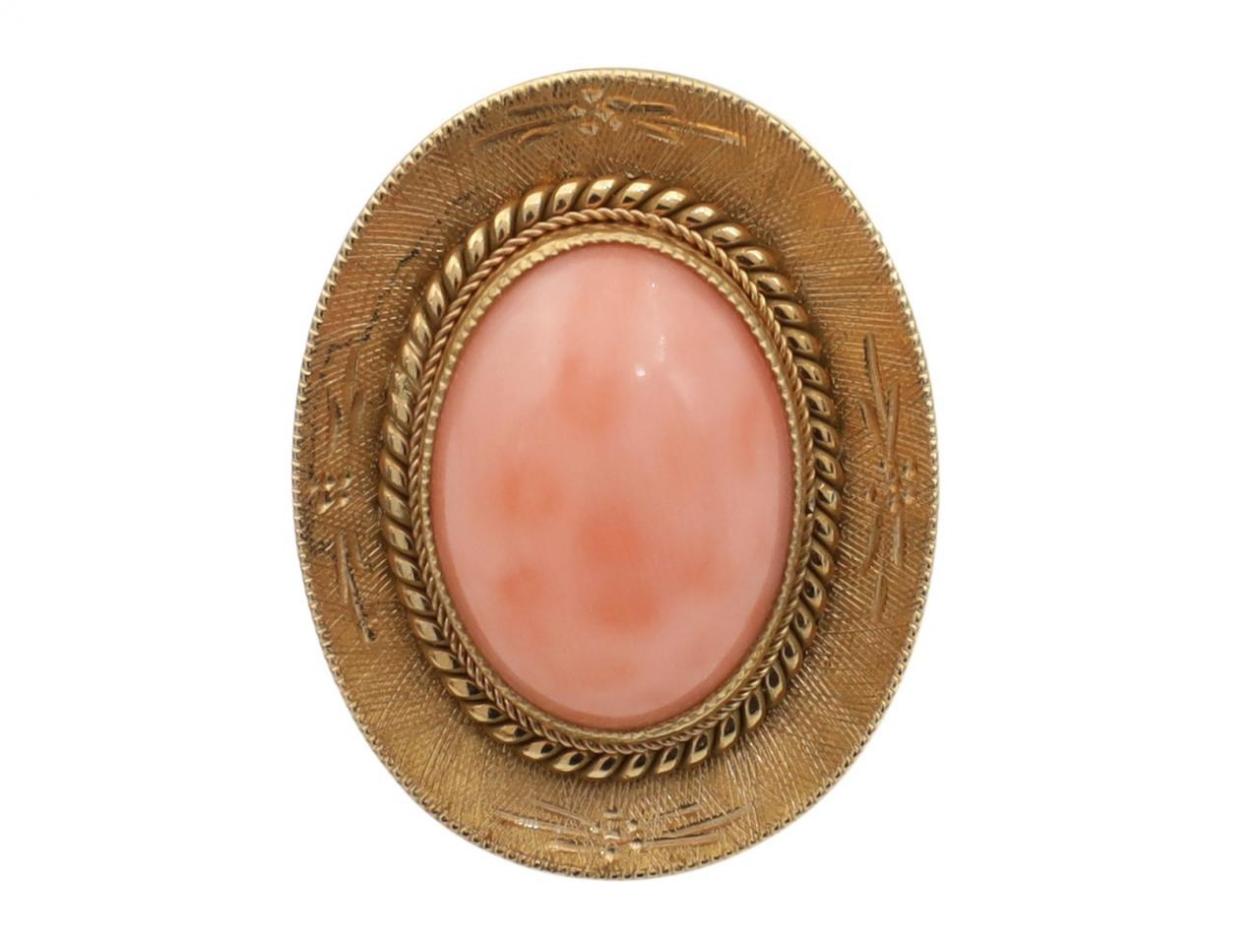 coral dress ring, angel skin pink coral ring