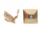 Retro Diamond Set Square Pyramid Clip-on Earrings in 18kt Gold