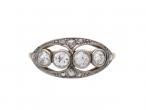 antique diamond ring, French hallmarked ring, old European cut diamond ring, Edwardian ring