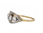 French antique diamond four stone openwork ring