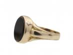 1882 Oval Bloodstone Signet Ring in 12kt Yellow Gold