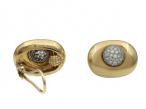 Tiffany & Co. 18kt Yellow Gold Oval & Diamond Bombe Clip-on Earrings