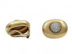 Tiffany & Co. 18kt Yellow Gold Oval & Diamond Bombe Clip-on Earrings