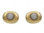 Tiffany & Co. 18kt Yellow Gold Oval & Diamond Bombe Clip-on Earrings