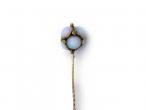 Antique White Opal Stick Pin in Yellow Gold