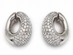diamond pave earrings, vintage earrings, white gold diamond earrings, Georg Hornemann