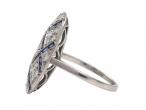 antique ring, sapphire and diamond ring, side angle