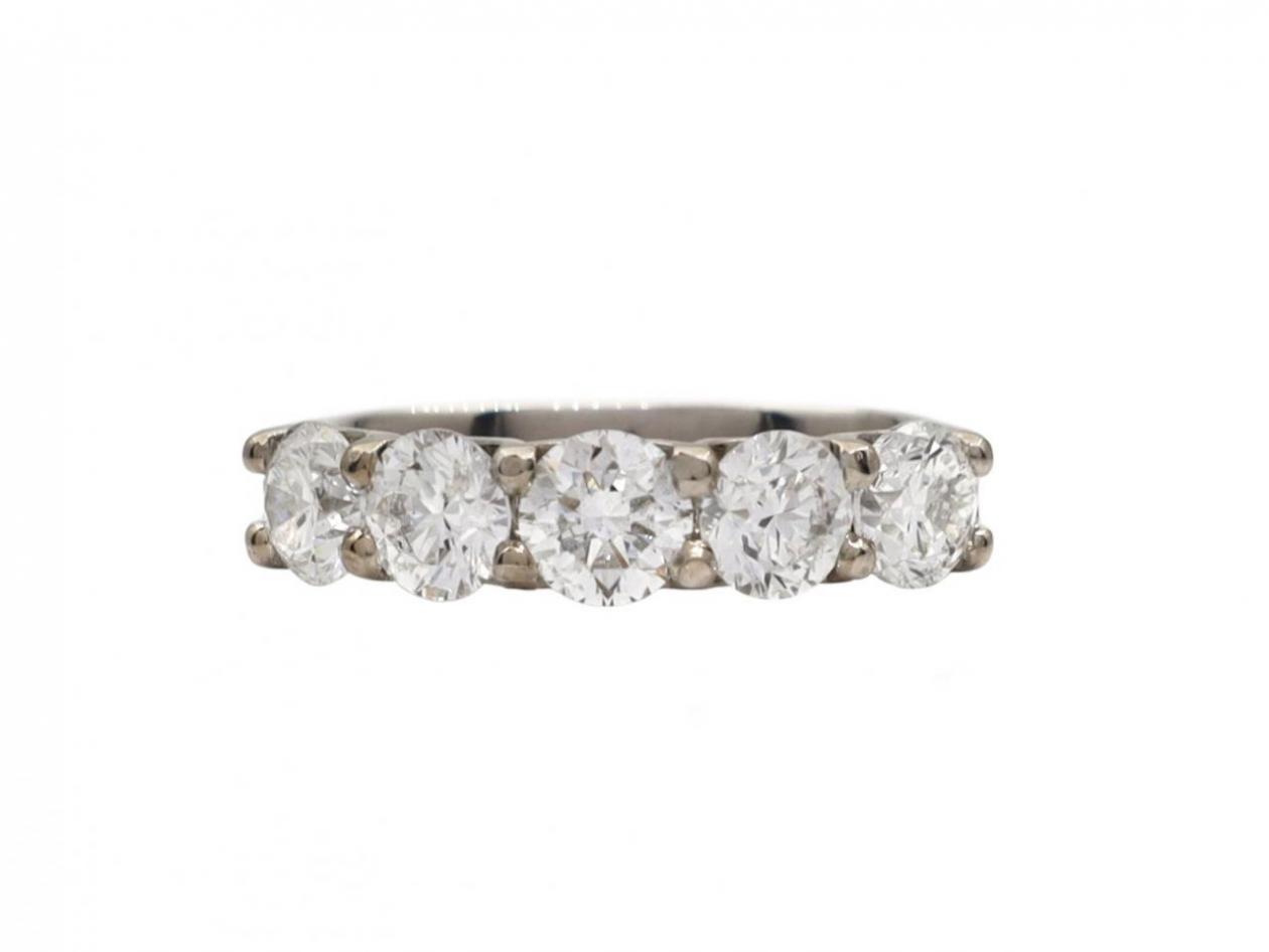 eternity ring, five stone diamond ring, vintage ring