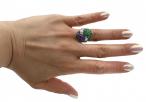 Mauboussin diamond, sapphire and emerald knot cluster ring