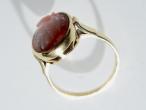 Antique Oval Carved Sardonyx Cameo Ring with profile of woman