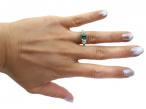 Victorian Colombian Emerald & Diamond Three Stone Ring