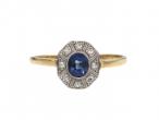Art Deco Sapphire & Diamond Octagonal Cluster Ring