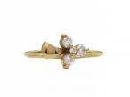Diamond Shamrock Three Stone Ring in 18kt Yellow Gold