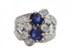Chaumet Sapphire & Diamond Two Stone Twist Ring