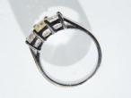 Fancy Yellow Square Princess Cut Three Stone Ring
