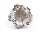Vintage Swedish Sterling Silver & Rock Crystal Cocktail Ring