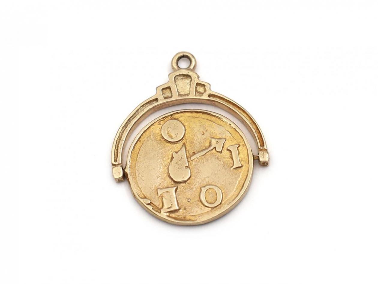 Vintage 'I LOVE YOU' Spinner Pendant in 9kt Yellow Gold