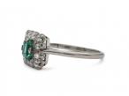 1950s Colombian Emerald & Diamond Square Cluster Ring