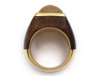 Vintage 18kt Yellow Gold & Wood Pyramid Ring