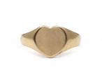 1970s Heart Signet Ring in 9kt Yellow Gold