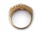 Victorian diamond and ruby five stone carved ring in 18kt gold