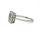 Vintage Emerald & Diamond Square Cluster Ring in Platinum