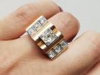 1940s Diamond Set Tank Ring in 18kt Yellow Gold