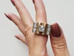1940s Diamond Set Tank Ring in 18kt Yellow Gold
