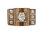 1940s Diamond Set Tank Ring in 18kt Yellow Gold
